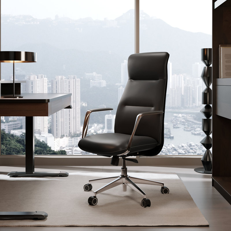 Yianna Ergonomic Executive Office Chair with Headrest, Black