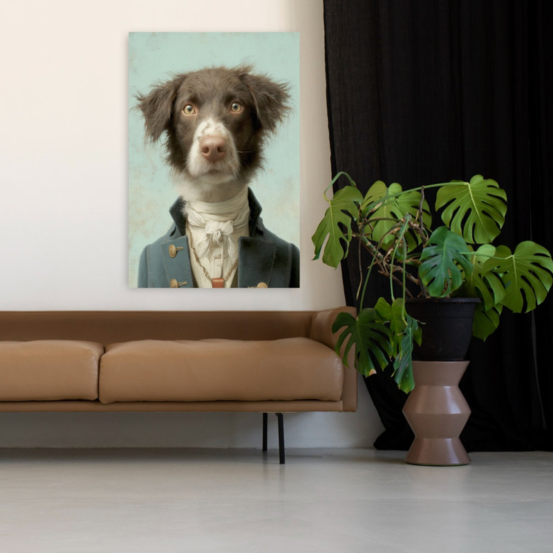 «Regency Dog Gentleman Elegant Vintage», art mural fantaisiste, H 48 po x l 32 po