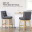 Ensemble de 2 tabourets de bar pivotants à 180 degrés HOMcom, hauteur de siège de 30 po avec repose-pieds en bois massif et capitonnage à boutons, gris