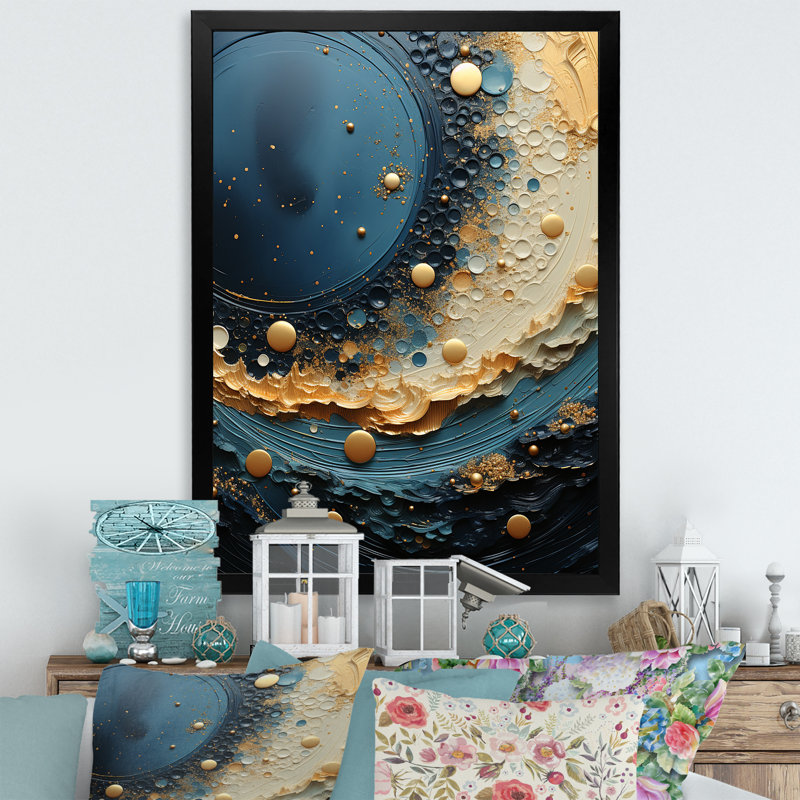 Jaislyn Space Moonlight Mirage sur toile, Cadre photo noir, H 44 po x l 34 po x P 1,5 po