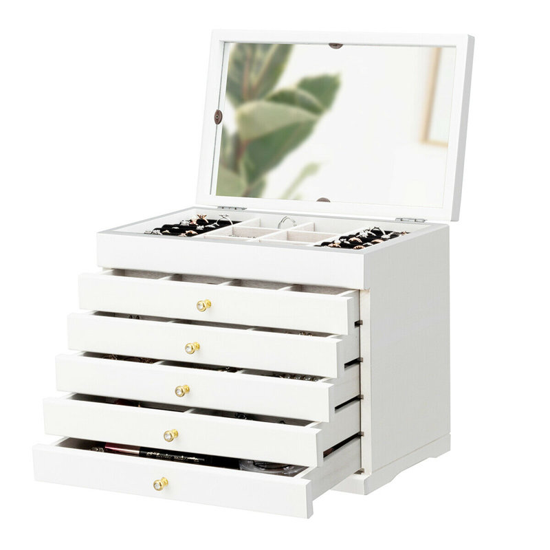 Wood Jewellery Box + Drawers