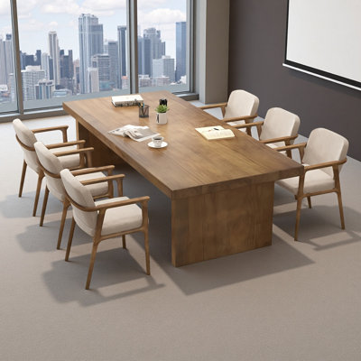 Rectangular Solid Wood Pine Conference Tables by Latitude Run