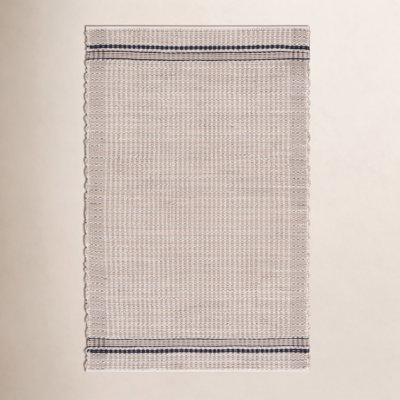 Braided 763 Hand Woven Cotton Pile Striped Rug