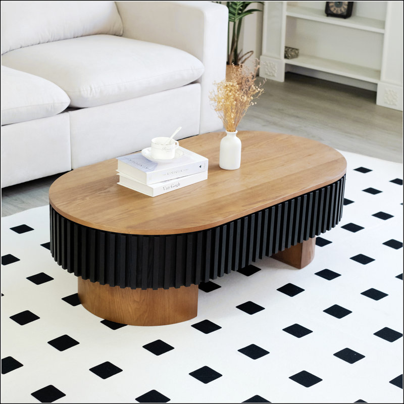 Table basse Elliptical Living, Noir, Brun