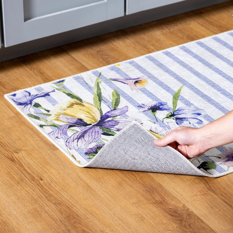 Tapis décoratif lavable doré lilas 2 pi x 3 pi