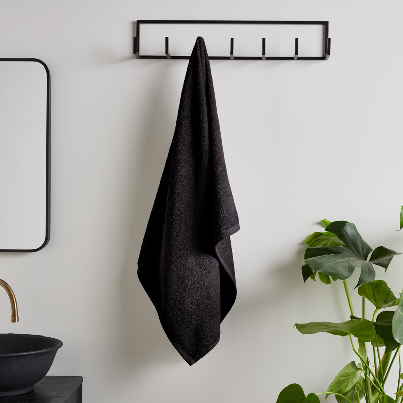 Quick Dry Cotton Bath Towel, Black