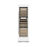 ZLINE Autograph 24 in. White Matte 100 Bottle Column Wine Cooler with Gold Accents