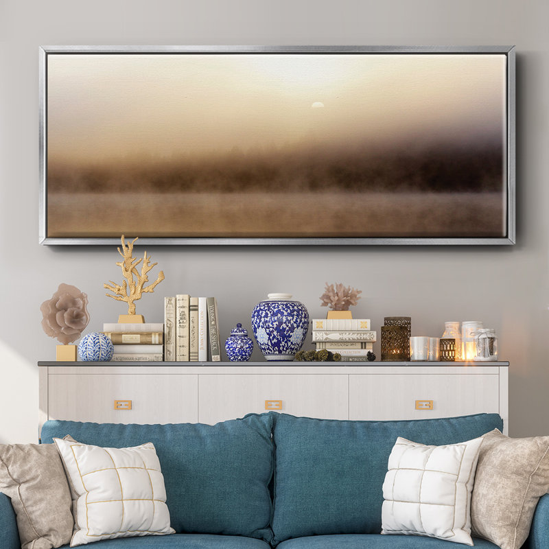 Break of Dawn - toile encadrée, H 20 po x l 50 po x P 1,5 po, Argent