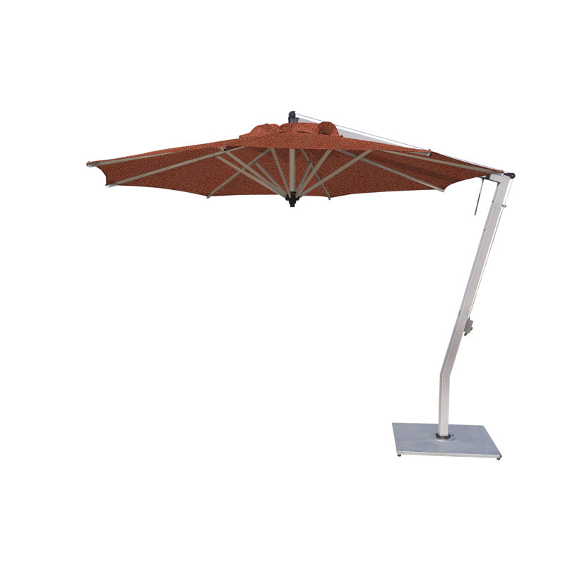 Picollo 10.5' Round Cantilever Umbrella, Double Stack Metal Plate, Lemon