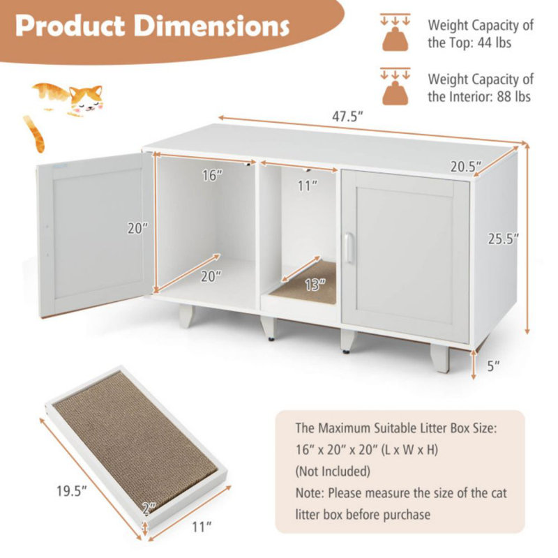 Enceinte pour chat cachée Eccles, gris