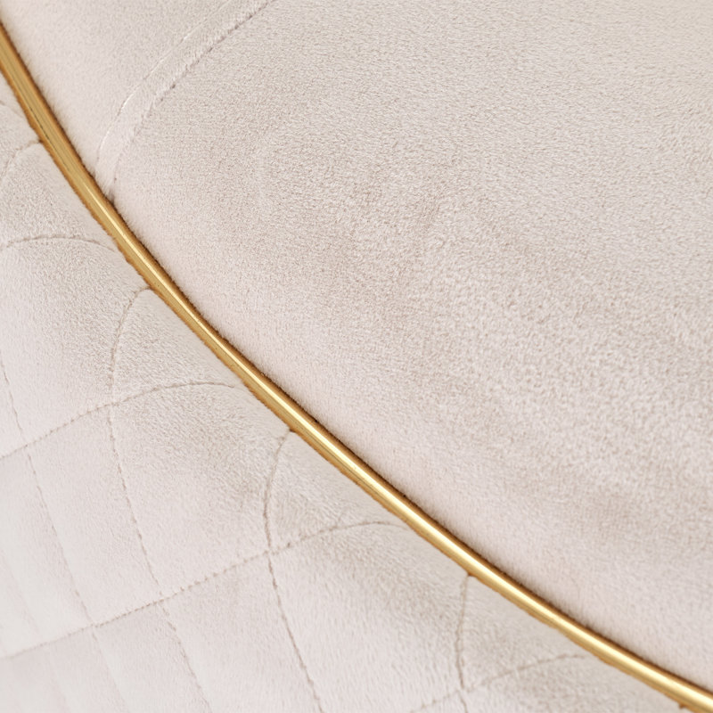 Ariana 83'' Velvet Round Arm Loveseat, Beige, 31" H x 97" W x 35" D