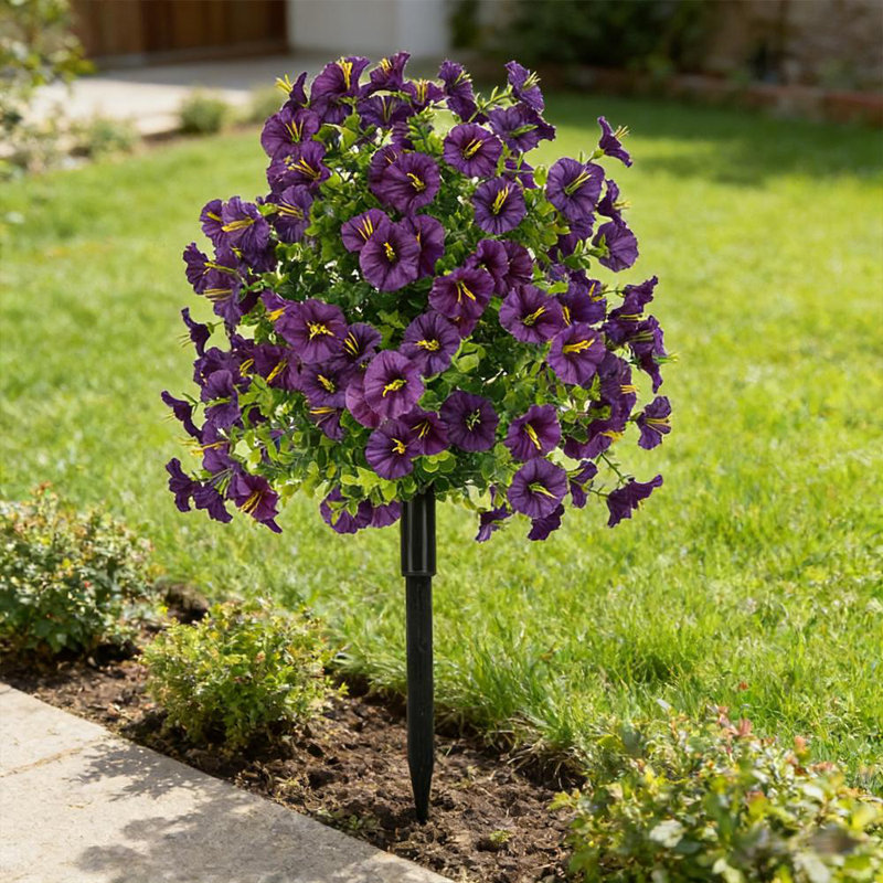 1 paquet de fleurs artificielles pour l'extérieur, arbustes résistants aux rayons UV, plantes, fausse fleur, verdure pour cuisine de bureau, décoration de jardin