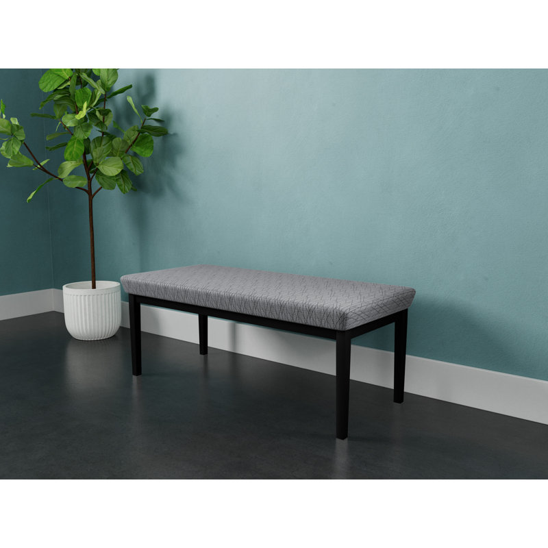 Banc de réception en acier 2 places Amherst, Noir, Tissu / ciel de minuit Adler