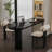 Black U-Shaped Solid Wood desk-108513280