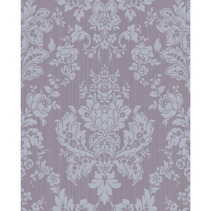 Mariinsky Giselle Damask Wallpaper Roll, Plum