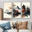 Aquarelle, paysage japonais I - ensemble d'art mural moderne sur toile-88084770-112036220