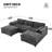 Modular Sectional Sofa With Storage Pockets And Movable Ottoman-1659875542