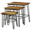 Table gigogne 3 pièces naturelle et noire avec pieds en épingle à cheveux