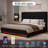Velvet Led Upholstered Headboard Bed Frame With 4 Storage Drawers-1073745031-1073745029