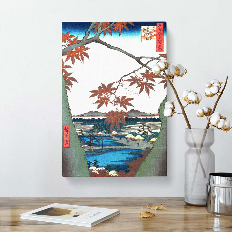 Maples At Mama by Utagawa Hiroshige - Wrapped Canvas, 50cm H x 35cm W x 3cm D