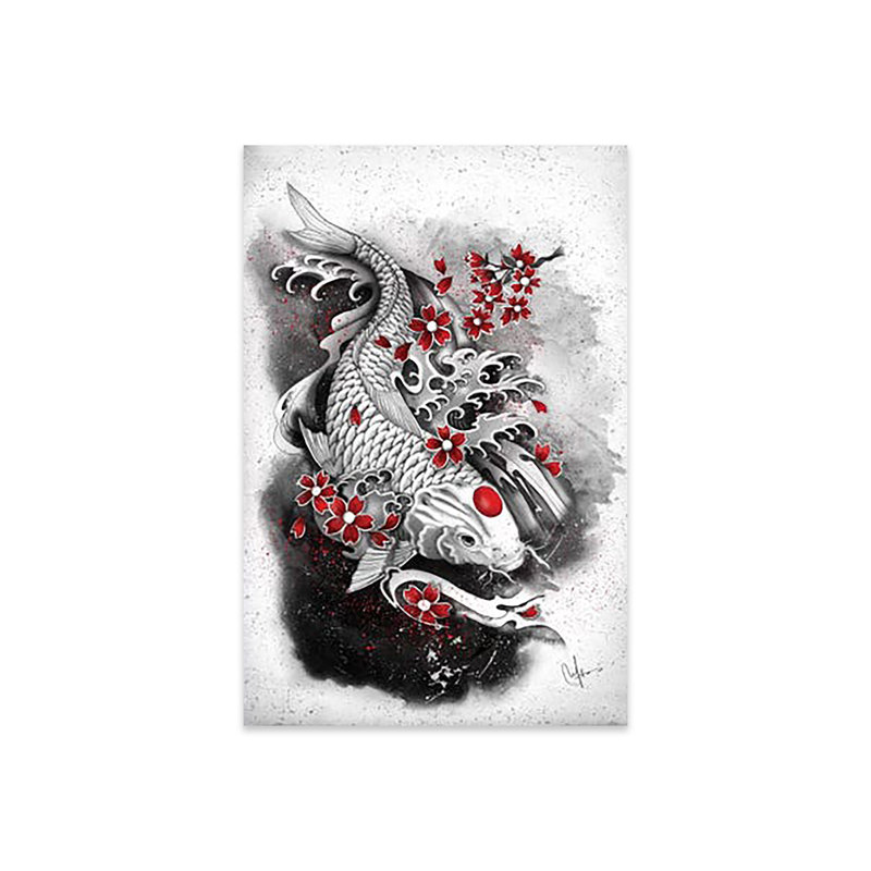 " White Koi " by Marine Loup, 24" H x 16" W x 0.25" D