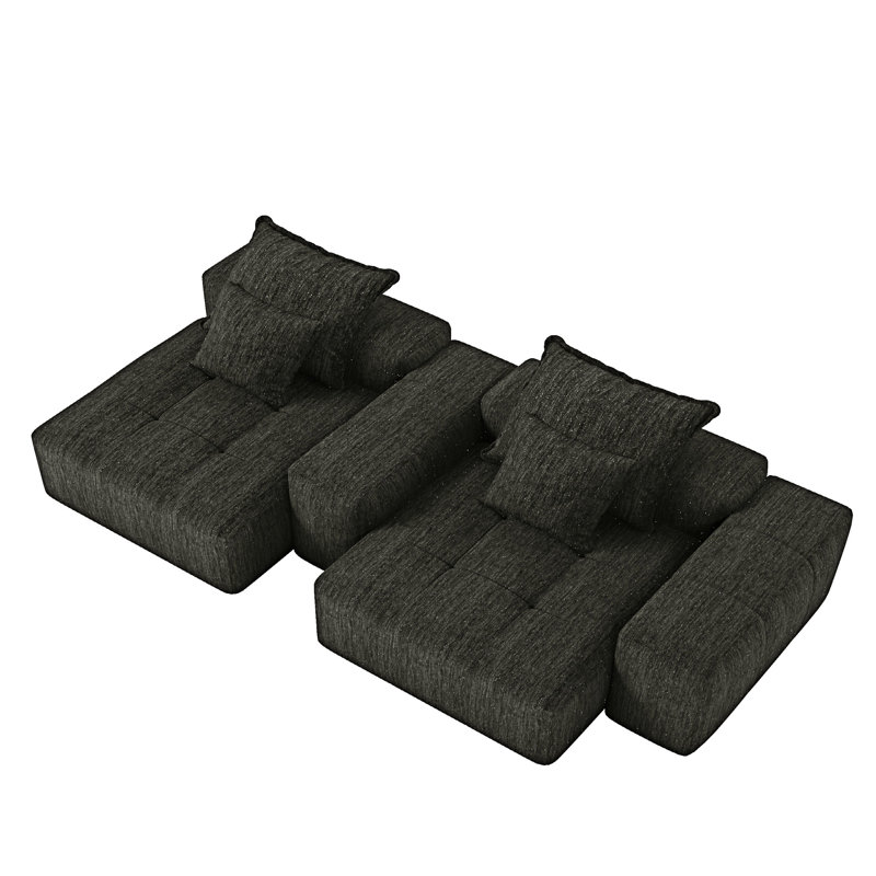 Canapé modulaire Boneless, Noir