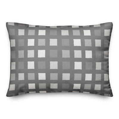 Little Gray Squares Outdoor Throw Pillow