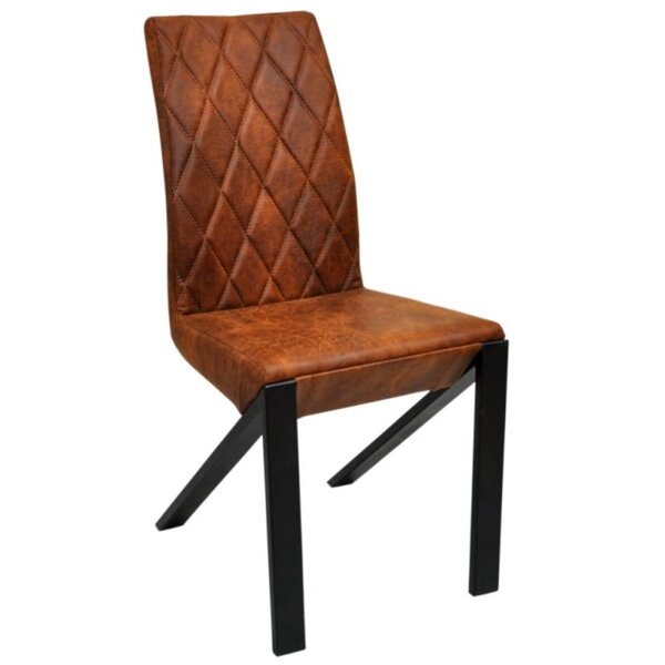 Orren Ellis Kristah Genuine Leather Upholstered Side Chair 