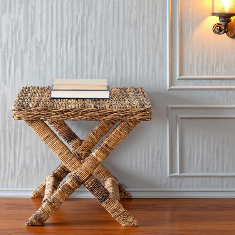 Banc de rangement rembourré Ellerie, Brun