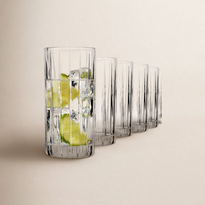Parallels Ribbed Crystal Highball Glass