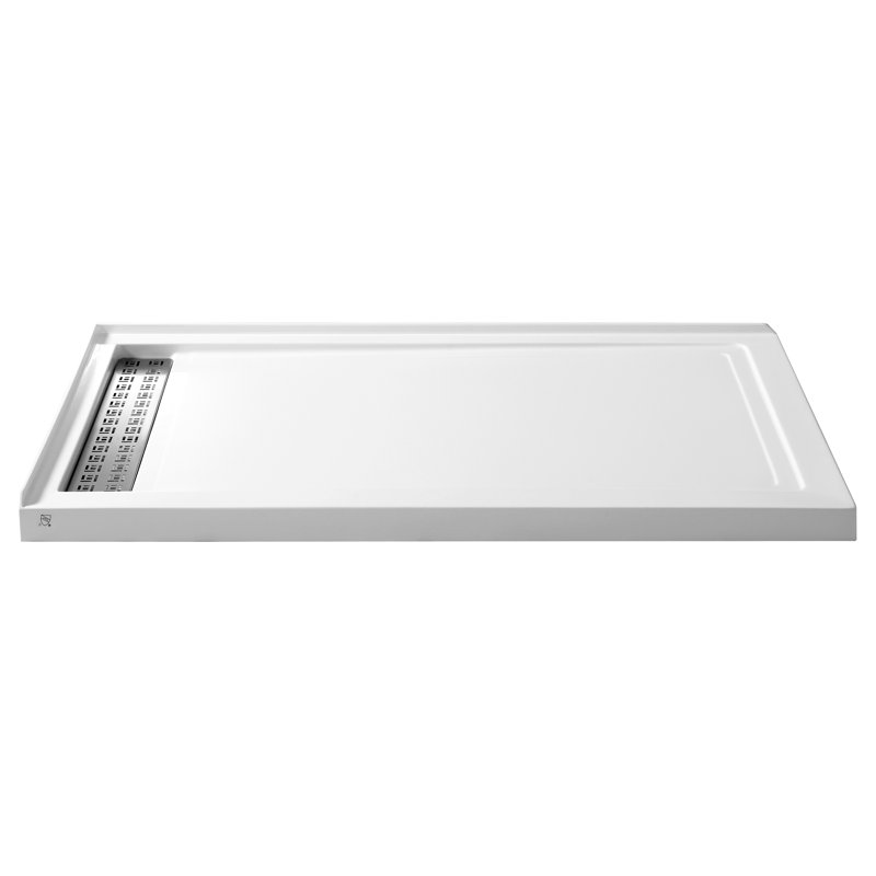 Field Series 60'' W 36'' D Rectangular Double Shower Base, Left