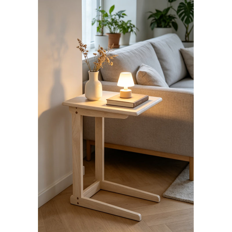 Table de bout en bois massif avec surface de bloc de boucher Parawood, sans finition, prête à assembler, 24,13 po de hauteur