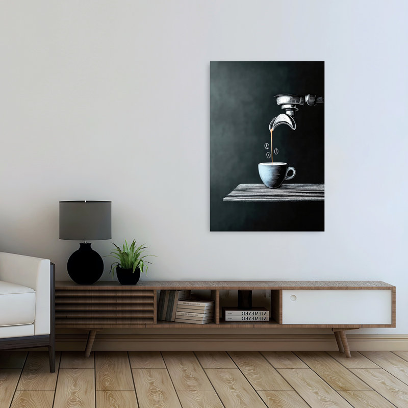 Tableau noir espresso pour art mural minimaliste, H 48 po x l 32 po