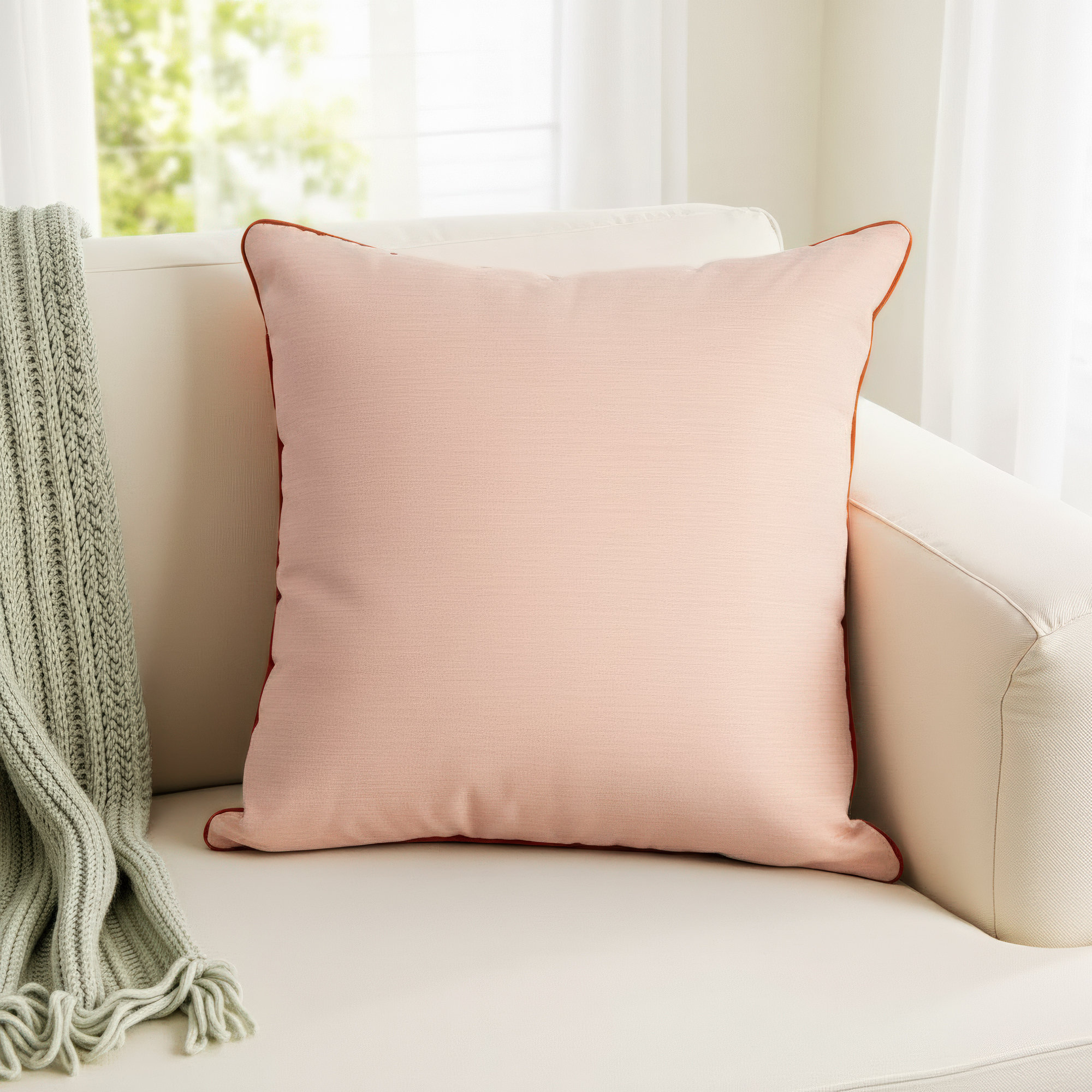 Rivie Pleasuretex™ Indoor/Outdoor Throw Pillow, 18"H x 18"W, Pink