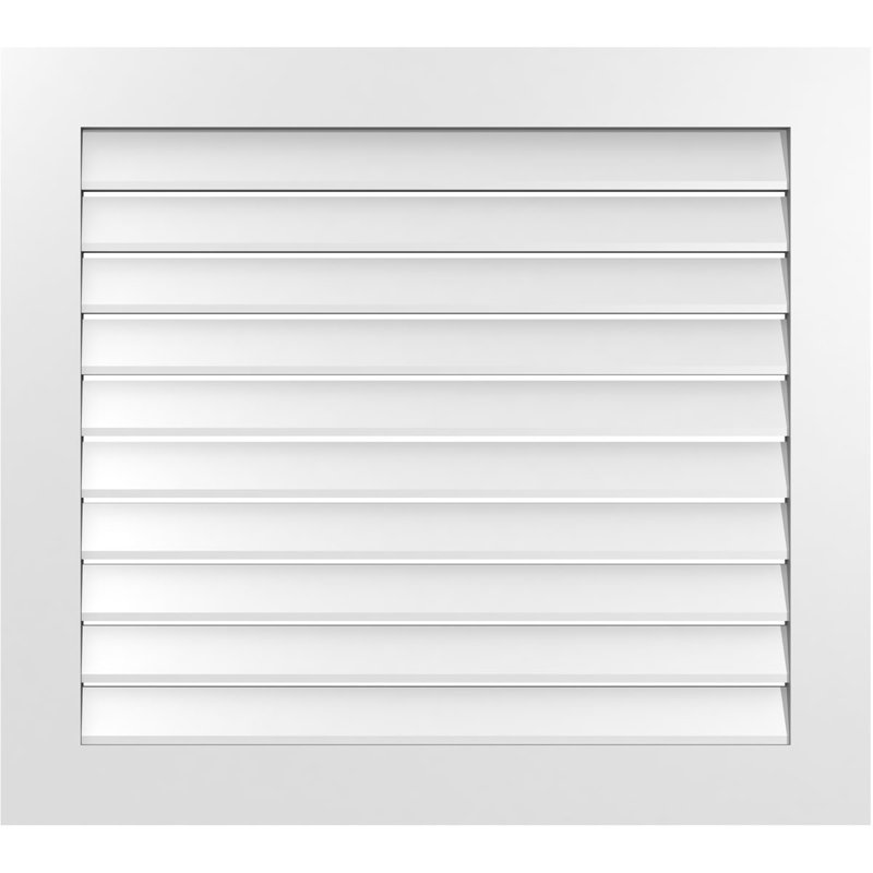 Évent à pignon fonctionnel en uréthane rectangulaire à fixation en surface, brun clair apprêté, H 34 po x l 38 po x P 1 po
