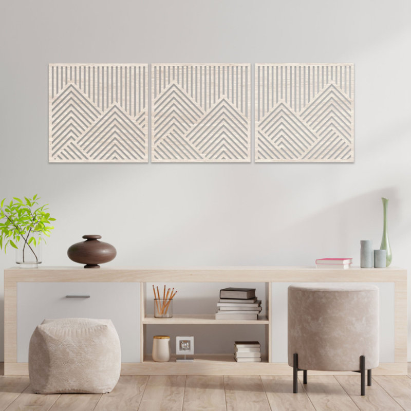 Décoration murale Square Square Trio, H 19,5 po x l 60 po x P 1 po