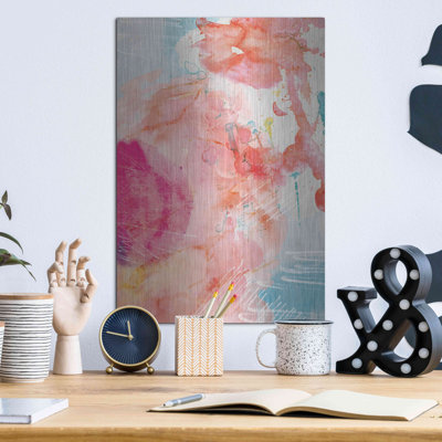 Brayden Studio® 'Abstract Turquoise Pink No. 1' by Louis Duncan-He, Metal Wall Art, MTL-14072