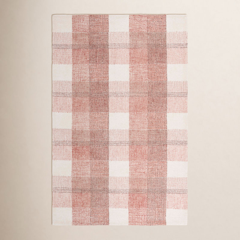 Hand-Tufted Wool Plaid Rug, Rectangle 4' x 6'