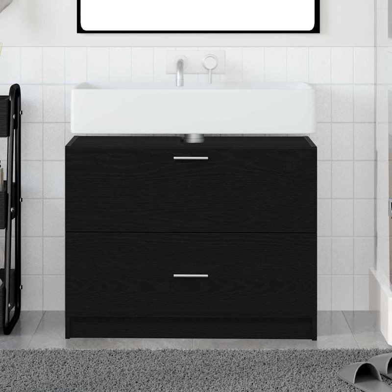 78Cm Single Bathroom Vanity Base Only, Black Oak