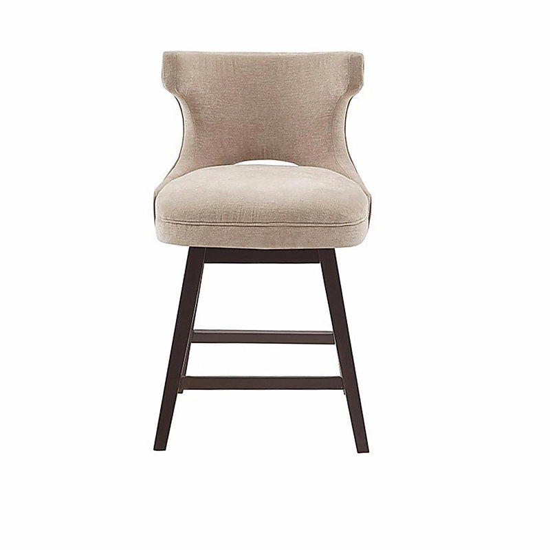 Tabouret tournant 25,75 ", Beige, Marron foncé