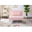 Tissu convertible futon avec canapé-lit simple et pieds en métal doré (rose)