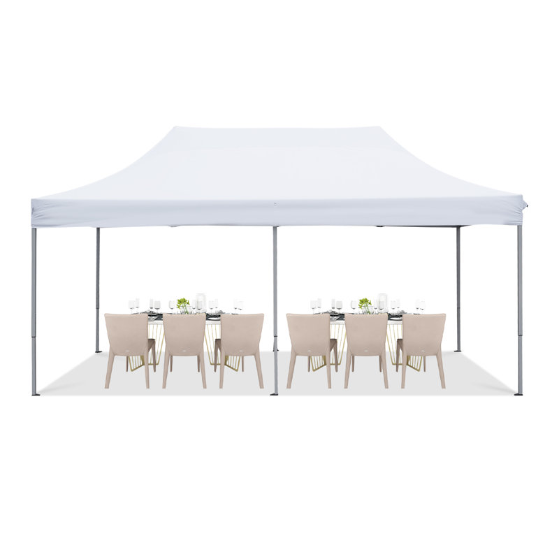 240'' W x 120'' D Steel Pop-Up Canopy, White