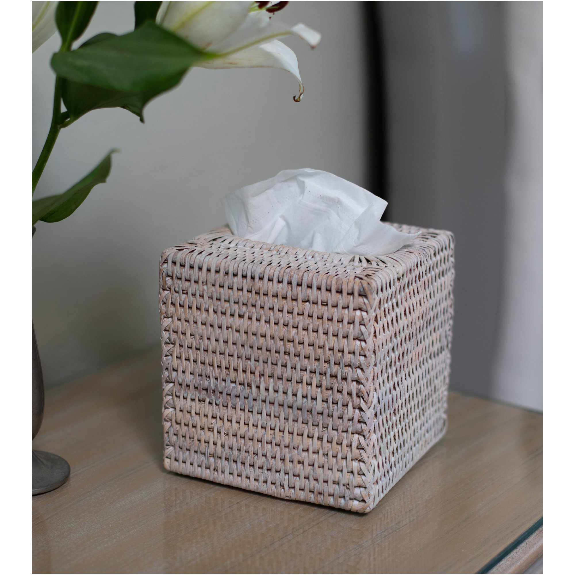 Bathroom Storage Container, White Wash