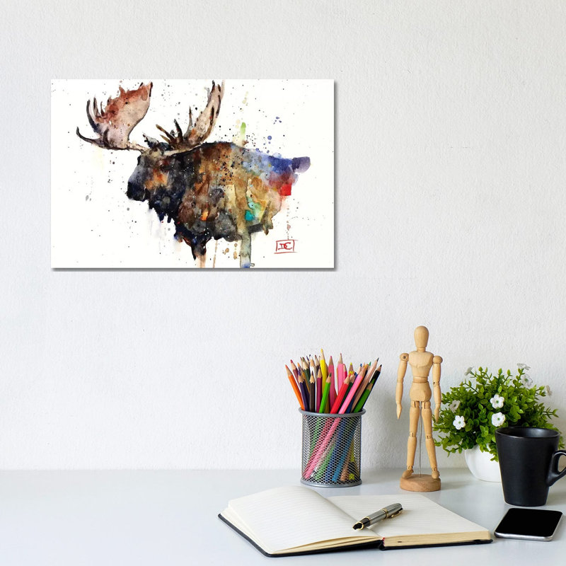 Northern Bull by Dean Crouser - Wrapped Canvas Painting, 20.32cm H x 30.48cm W x 1.91cm D