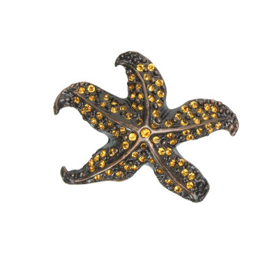 Poignée étoile de mer Coastal Living avec cristaux Swarovski au fini bronze huilé