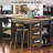 47 Inch Extendable Kitchen Island with Dining Table, Storage, and Power Outlet for Versatile Home Use-777574222