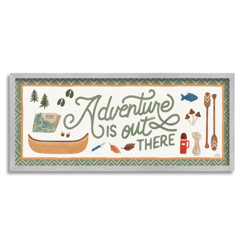 «Adventure out There», signe de la calligraphie d'automne par Laura Marshall - impression, H 13 po x l 30 po x P 1,5 po