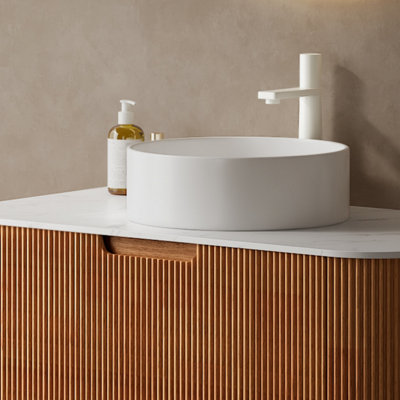 Bathroom Round Sink, Vessel Ceramic Basin