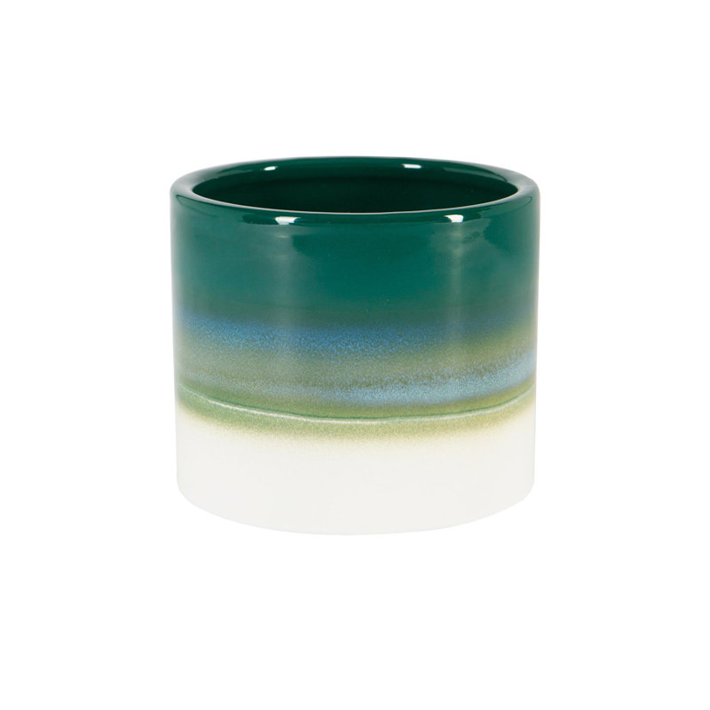 Nicola Spring - Reactive Glaze Plant Pot, 9cm H x 10.5cm W x 10.5cm D, Green