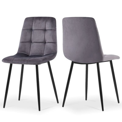 Ensemble de 2 chaises en velours de conception ergonomique avec pieds pour des sièges confortables et élégants dans les salles à manger et les salons
